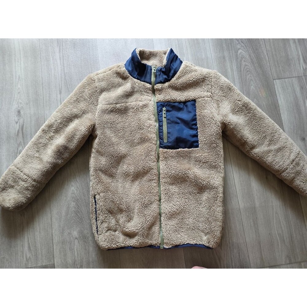 Tommy Bahama Boys Sherpa Jacket Size L 12 Blue & Tan Polyester